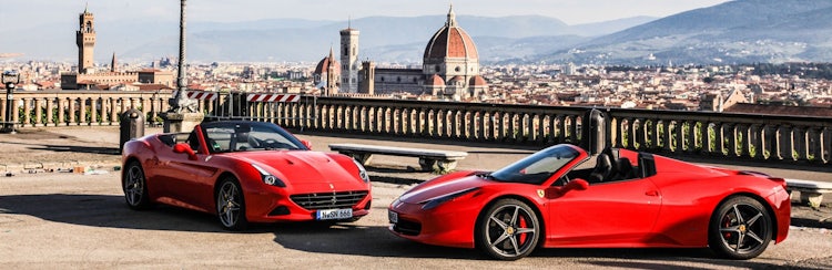 Touring Florence with a Ferrari